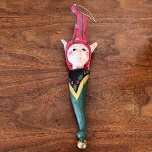House of Hatten Christmas Elf Jingle Bell Ornament Jester Pixie 1994 D. Calla